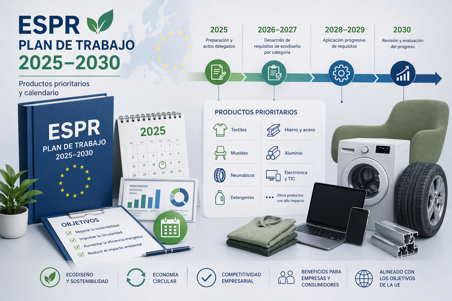 El Plan de Trabajo ESPR 2025–2030: los productos prioritarios y el calendario que toda empresa debe conocer