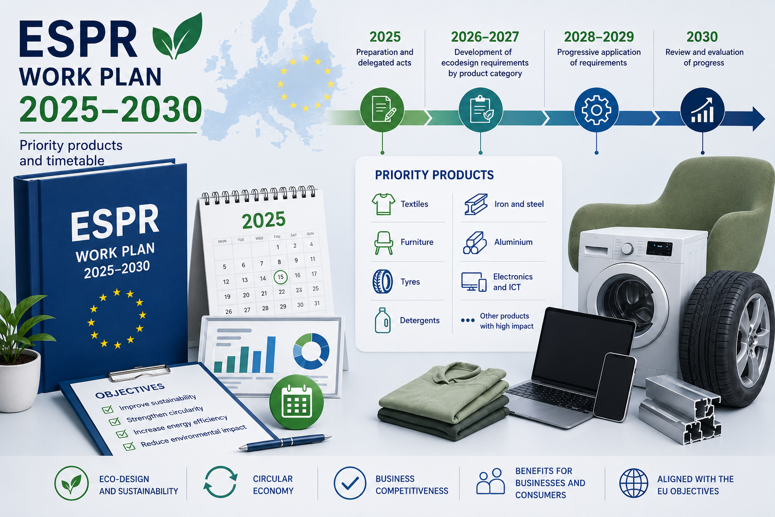 The ESPR 2025–2030 Working Plan: the priority products and the timeline every company should know