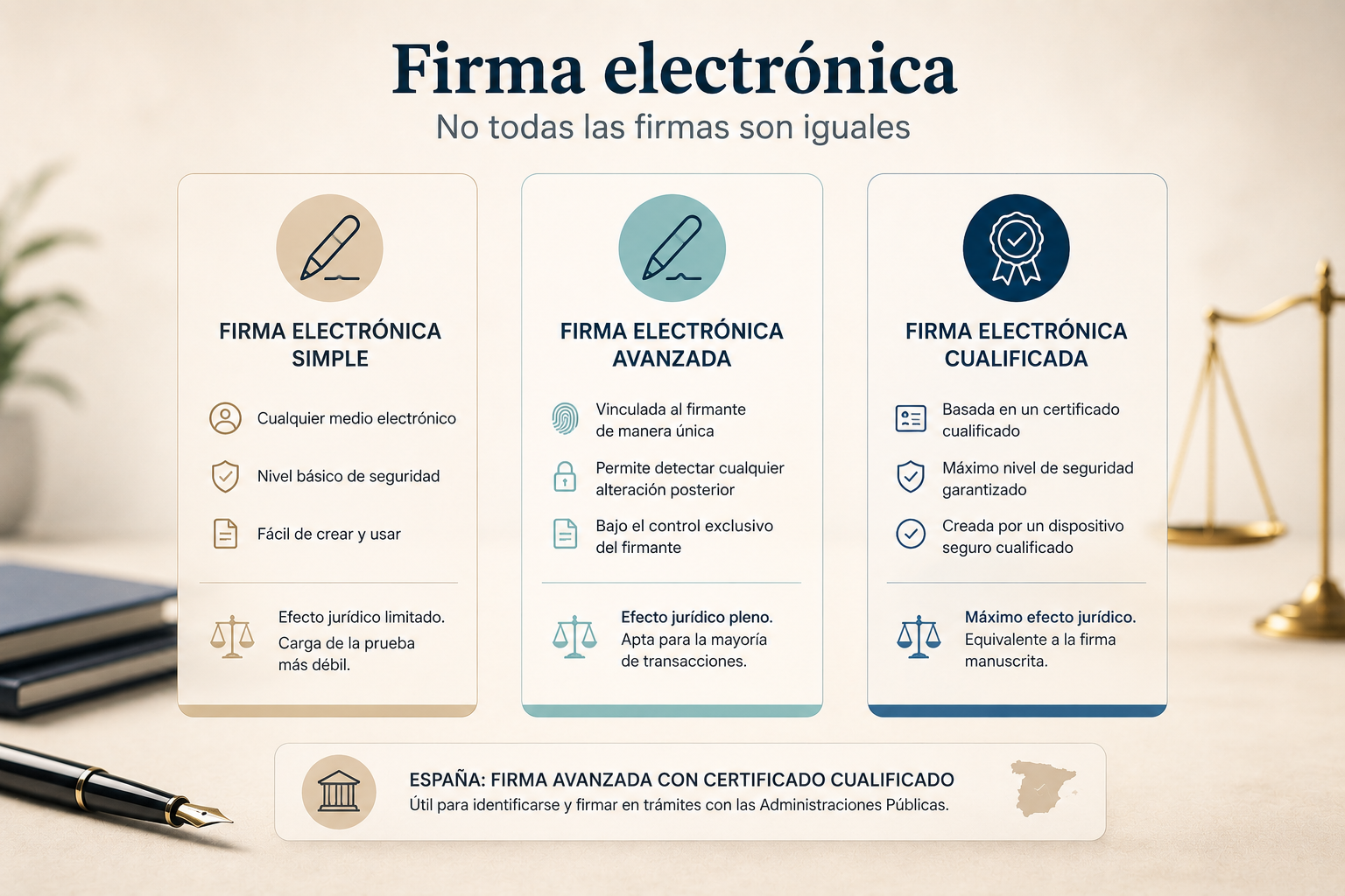 Firma cualificada vs avanzada vs simple