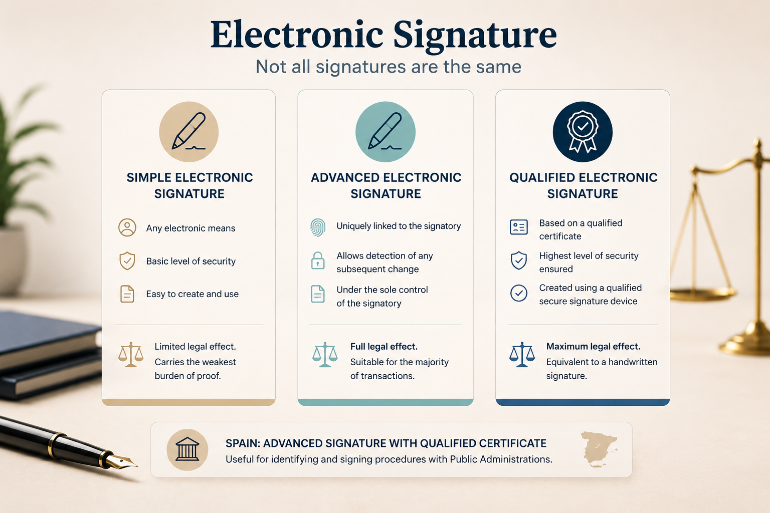 Qualified vs Advanced vs Simple Electronic Signatures
