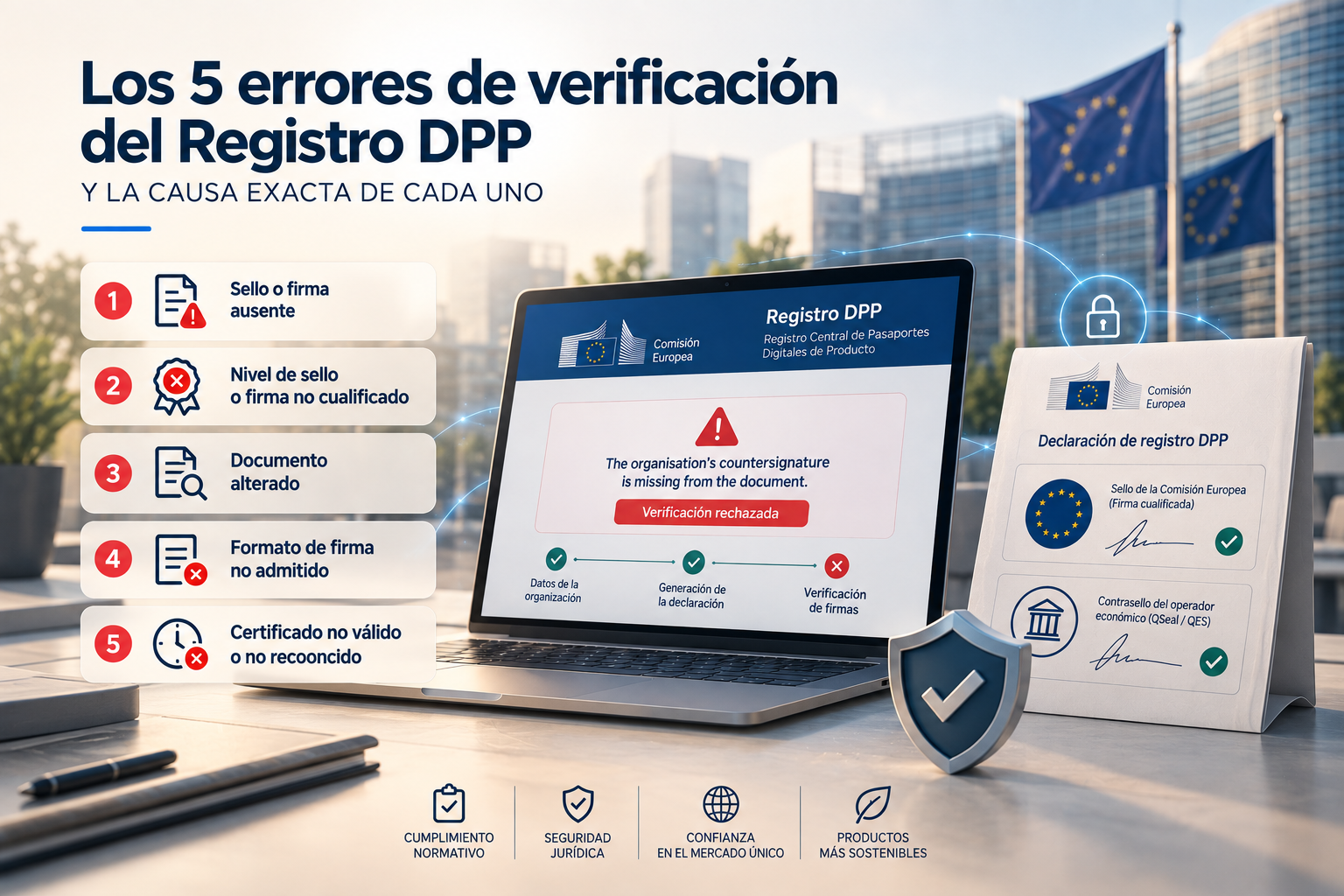 Los 5 errores de verificación del Registro DPP (y la causa exacta de cada uno)