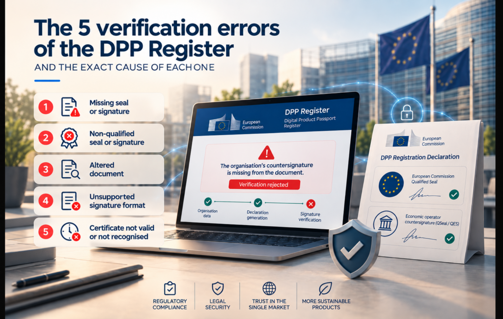 Errores de verificación del registro DPP